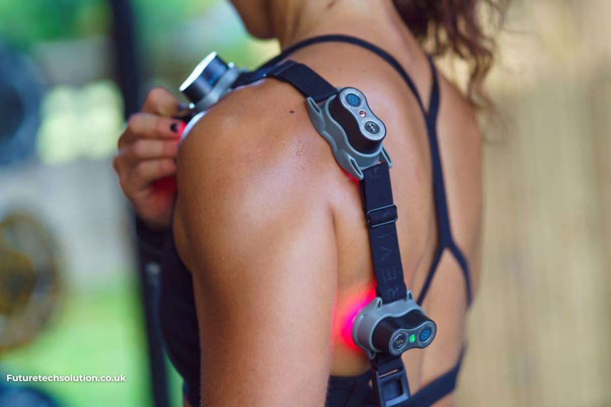 a person with a gadgets on their shoulder